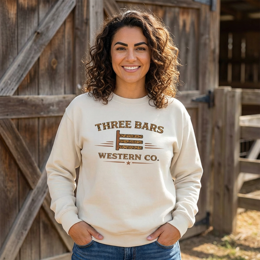 Three Bars Vintage Leopard Print Crewneck Sweatshirt
