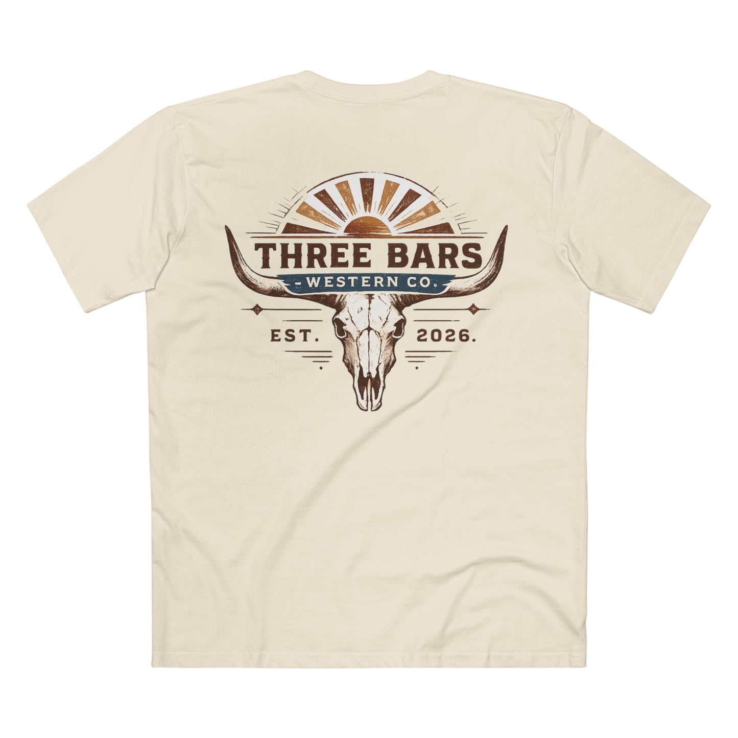 Three Bars Bull Skull & Sunburst Tee