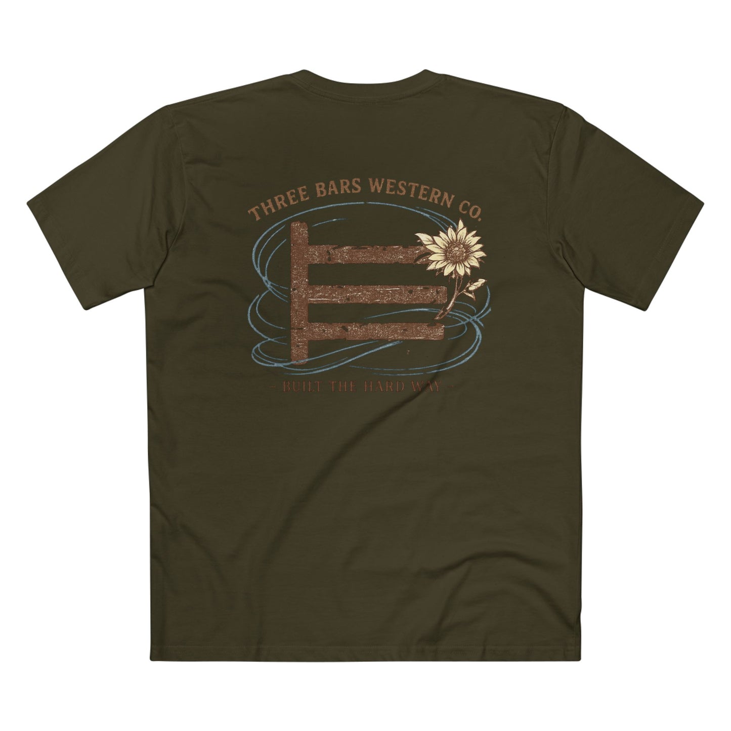 Three Bars 'Built the Hard Way' Sunflower Tee