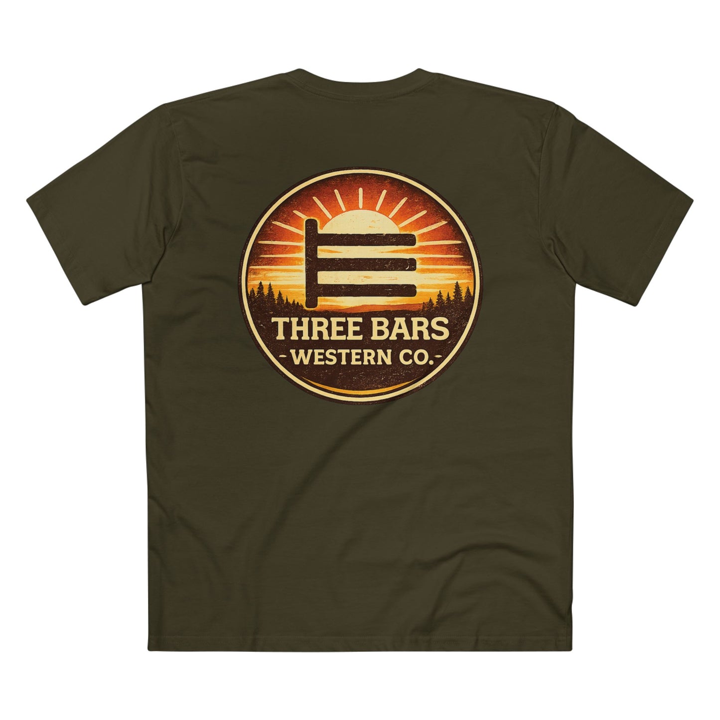 Three Bars Logo Sunset Tee