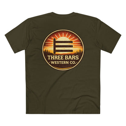 Three Bars Logo Sunset Tee