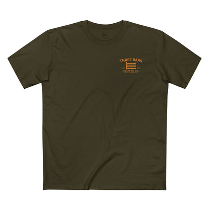 Three Bars Logo Sunset Tee