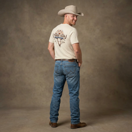 Three Bars Bull Skull & Sunburst Tee
