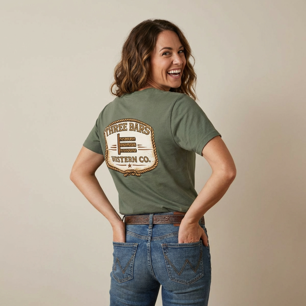 Three Bars Leopard Badge Tee