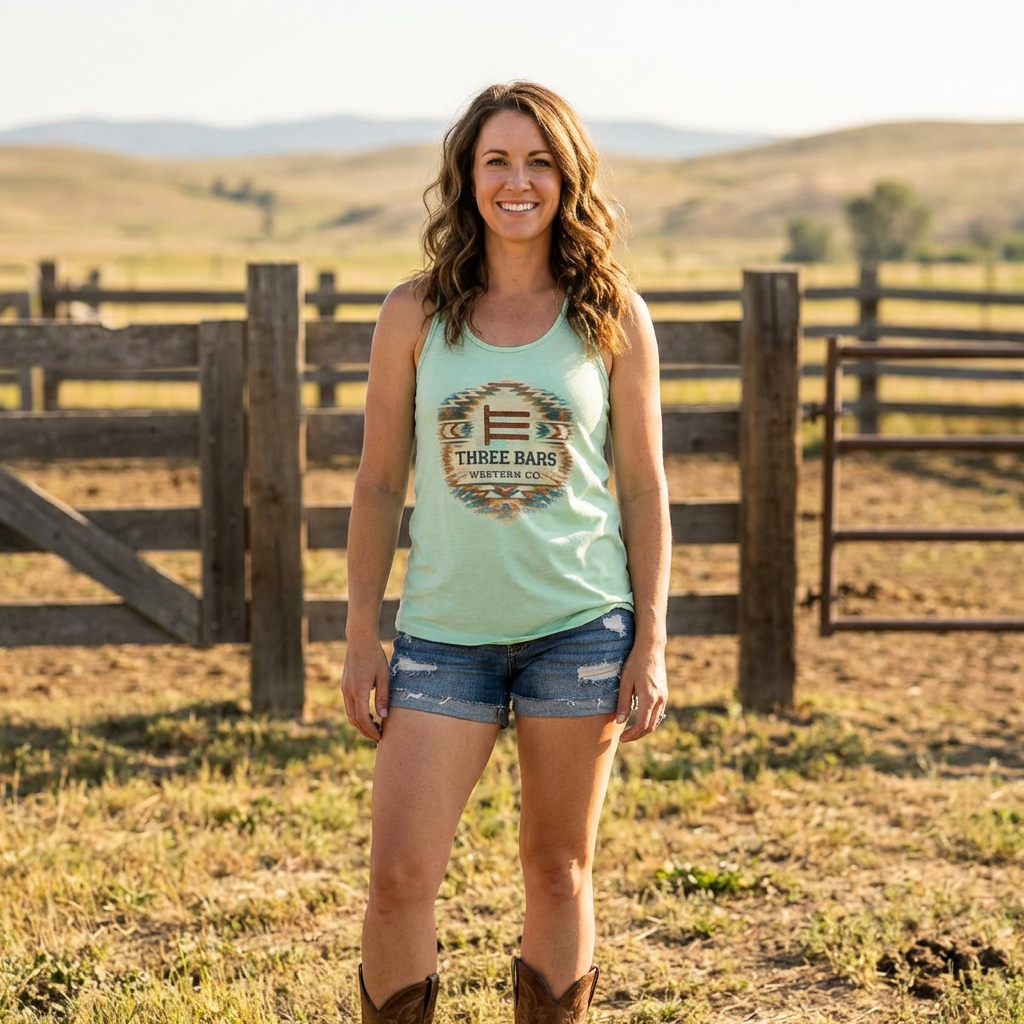 Three Bars Aztec Racerback Tank