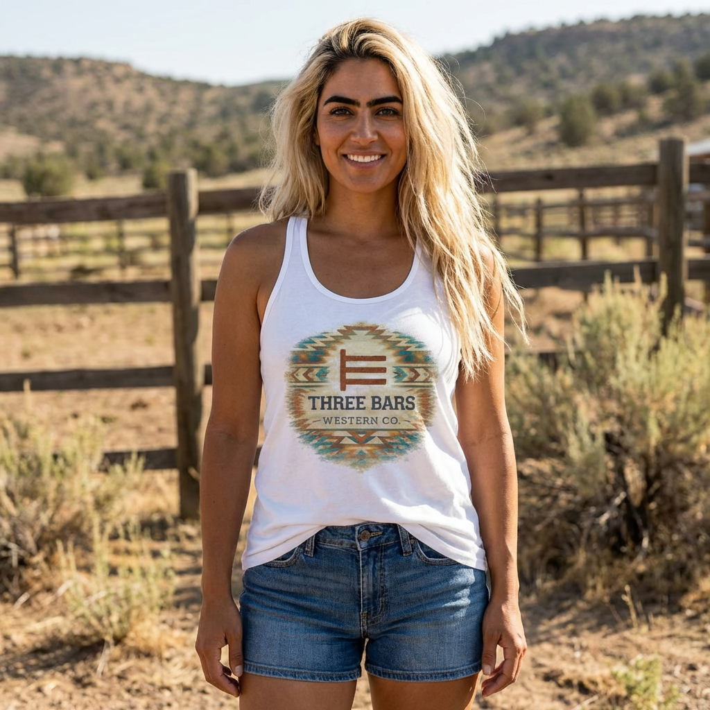 Three Bars Aztec Racerback Tank