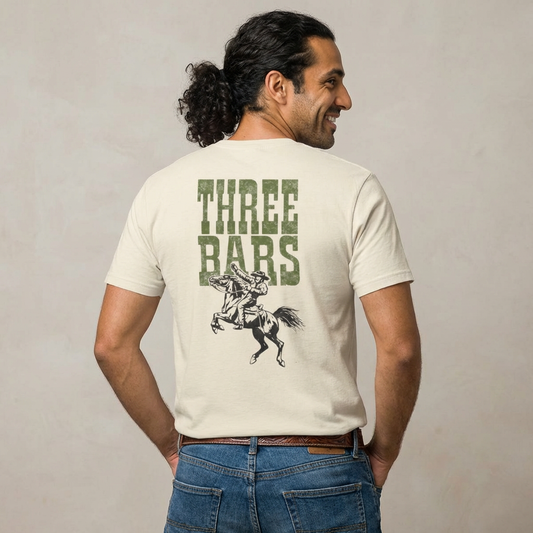 Three Bars Cowboy Bronc Rider Tee