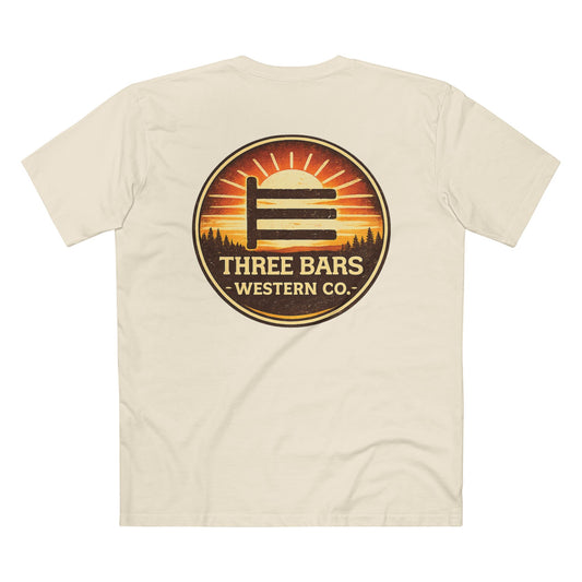 Three Bars Logo Sunset Tee