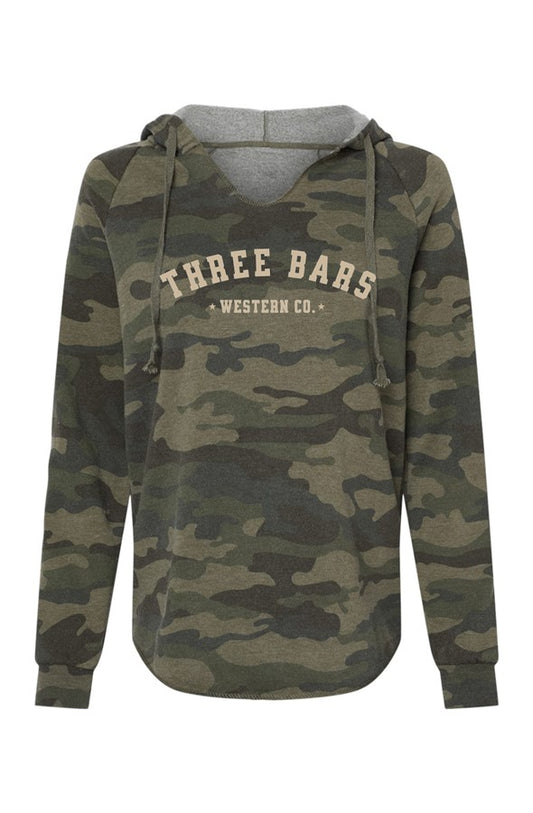 Womens Lightweight Camo Hooded Sweatshirt