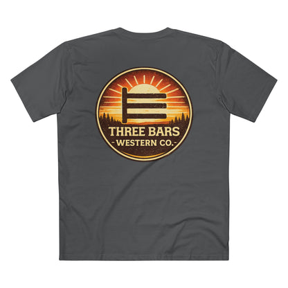 Three Bars Logo Sunset Tee